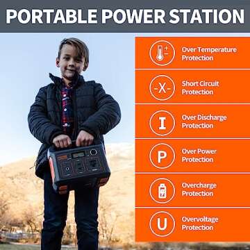 Jackery Portable Power Station Explorer 290, 290Wh Backup Lithium Battery, 110V/200W Pure Sine Wave AC Outlet, Solar Generator (Solar Panel Not Included) for Outdoors Camping Travel(Renewed)