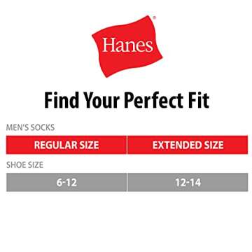 Hanes Crew Socks 6-Pair Pack in Black for Men