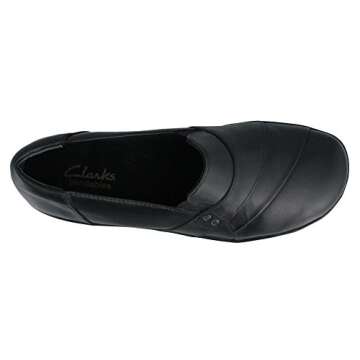 Clarks Women's May Marigold Slip-On Loafer, Black, 7.5