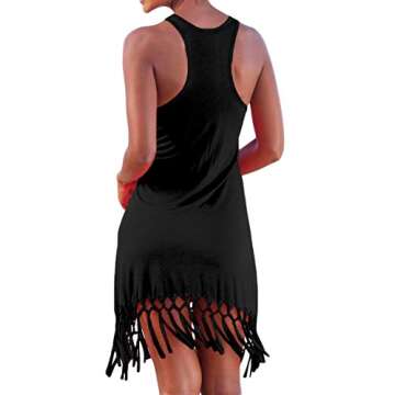 pinziko Women's Swimsuit Beach Cover Up Vacation Beach Outfits Bathing Suit Cover Up for Swimwear Black