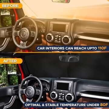 EcoNour Jeep Sun Shade - UV Protection for Interiors