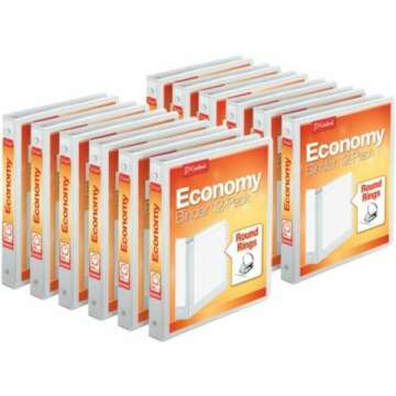 Cardinal Economy 3-Ring Binders - 1" Round Ring - 12 Pack for Effective Organization