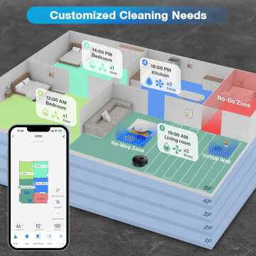 Tikom Robot Vacuum and Mop Combo with LiDAR Navigation, L9000 Robotic Vacuum Cleaner with 4000Pa Suction,150Min Max, 14 No-Go Zones, Smart Mapping, Good for Pet Hair, Carpet, Hard Floor