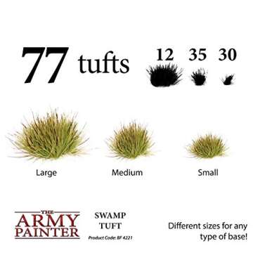 The Army Painter Tufts - Battlefield Tufts: Swamp Tuft, 77 Pcs, 3 Sizes -Terrain Model Kit for Miniature Bases & Model Grass Tufts -Diorama Supplies & Diorama Grass for Mini Basing & Gaming Scenery