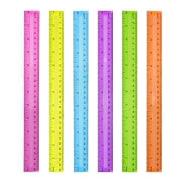 DAGONGREN 30 Pack Clear Plastic Rulers 12 Inch,Transparent Assorted Color Metric Bulk Rulers with Inches and Centimeters,Kids Ruler for School,Home,Office