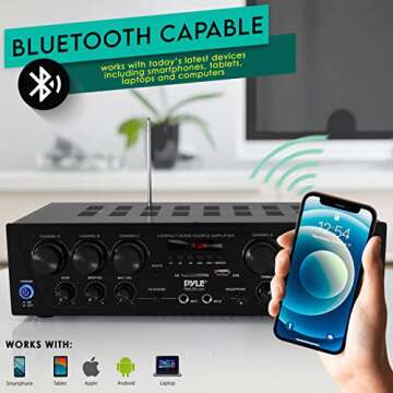 Pyle 750W Wireless Bluetooth Audio Amplifier System