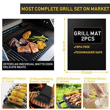 34-Piece BBQ Grill Accessories Set for Perfect Grilling