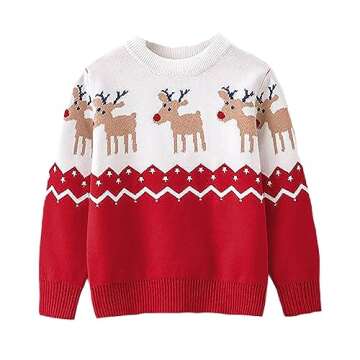 Christmas Elk Sweater Pullover for Kids 5T