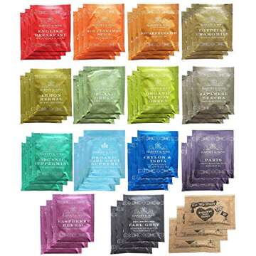 Harney & Sons Assorted Tea Bag Sampler 42 Count With Honey Crystal Packs Great for Birthday, Hostess and Co-worker Gifts