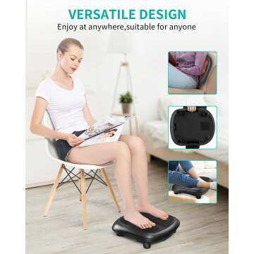 Nekteck Heated Shiatsu Foot Massager for Pain Relief