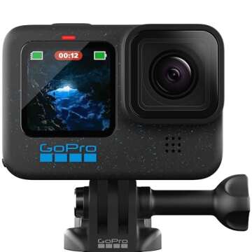 GoPro Hero12 Black E-Commerce Package - Waterproof Action Camera with 5.3K60 Ultra HD Video, 27MP Photos, HDR, 1/1.9" Image Sensor, Live Streaming, Webcam, Stabilization