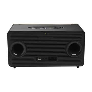 JBL Authentics 500 - Retro Style Home Speaker with Bluetooth, Voice Control, and Dolby Atmos, Multi Room Playback, Built in Alexa and Google Assistant, Automatic self Tuning (Renewed)