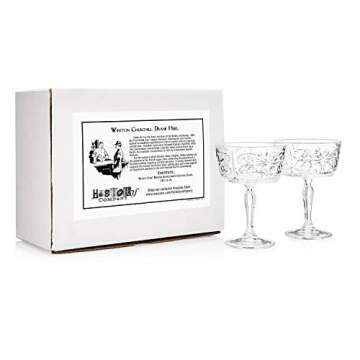 HISTORY COMPANY British Gentleman’s Club Crystal Cocktail Glass 2-Piece Set (Gift Box Collection)