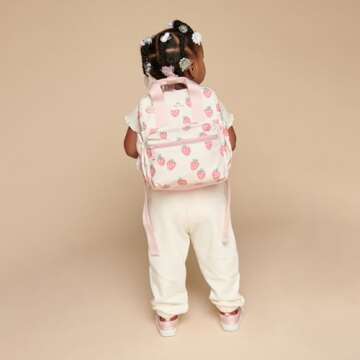 Itzy Ritzy Toddler Backpack - Daycare Bag - Features Adjustable Shoulder Straps , Strawberry Backpack