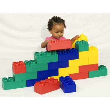 24pc Jumbo Blocks Preschool Set - Large Stackable Building Blocks for Kids