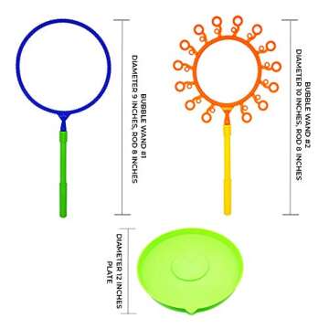 Giant Bubble Wand Set for Kids and Adults with Concentrated Refill, Fun Outdoor and Indoor Activity for Girls, Boys, Toddlers and Children to Enjoy