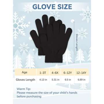 Glooarm 12 Pairs Kids Gloves Winter Toddler Gloves Full Fingers Knit Gloves Children Stretchy Warm Gloves Bulk for Boys Girls