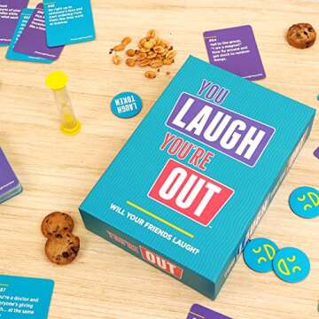 DSS Games You Laugh You're Out A Party Game with Hilarious Charades Family Card Games for Adults & Kids