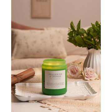 M&SENSE Fir & Orange Candle - 19.4oz Scented Delight