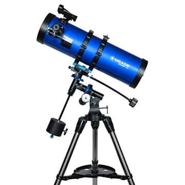 Meade Instruments – Polaris 130mm Aperture, Portable Backyard Reflecting Stargazing Astronomy Telescope for Beginners –Stable German Equatorial (GEM) Manual Mount – Observe Space & the Universe