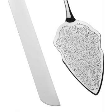 Elegant Silver Cake Knife & Server Set for Celebrations