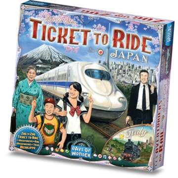 Ticket to Ride Japan + Italy Board Game EXPANSION - Train Route Strategy Game, Fun Family Game for Kids & Adults, Ages 8+, 2-5 Players, 30-60 Minute Playtime, Made by Days of Wonder