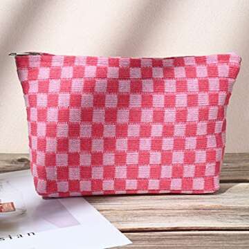 Checkered Makeup Bag Set for Travel - SOIDRAM