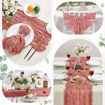 Dusty Rose Cheesecloth Table Runner - 6 Pack