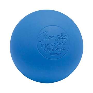 Champion Sports Colored Lacrosse Balls: Blue Official Size Sporting Goods Equipment for Professional, College & Grade School Games, Practices & Recreation - NCAA, NFHS and SEI Certified - 2 Count