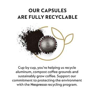 Nespresso Vertuo Altissio Decaffeinato, Dark Roast Espresso, 50 Count Espresso Coffee Capsules