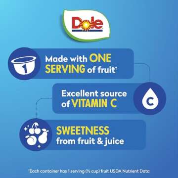 Dole Cherry Mixed Fruit in 100% Juice^ - Dole Fruit Bowls Snacks - 4 oz Fruit Bowls - 4 Pack