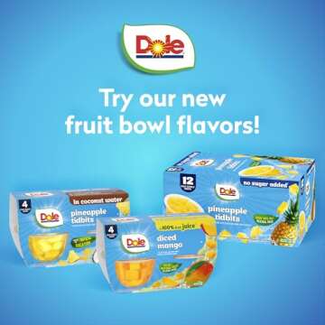 Dole Cherry Mixed Fruit in 100% Juice^ - Dole Fruit Bowls Snacks - 4 oz Fruit Bowls - 4 Pack