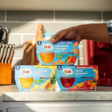 Dole Cherry Mixed Fruit in 100% Juice^ - Dole Fruit Bowls Snacks - 4 oz Fruit Bowls - 4 Pack