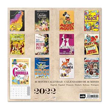 Grupo Erik: Official Disney Classics 2022 Wall Calendar, 2022 Calendar, 12' x 12' Square Wall Calendar 2022, Family Calendar 2022, Disney Calendar 2022 - Disney Christmas Gift