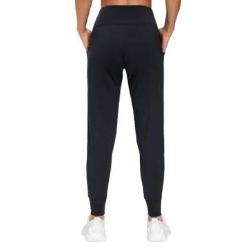 THE GYM PEOPLE Women's Joggers Pants Lightweight Athletic Legging Tapered Lounge Pants for Workout, Yoga, Running (X-Small, Black)