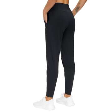 THE GYM PEOPLE Women's Joggers Pants Lightweight Athletic Legging Tapered Lounge Pants for Workout, Yoga, Running (X-Small, Black)