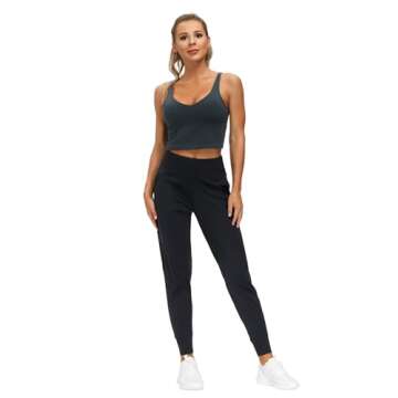 THE GYM PEOPLE Women's Joggers Pants Lightweight Athletic Legging Tapered Lounge Pants for Workout, Yoga, Running (X-Small, Black)