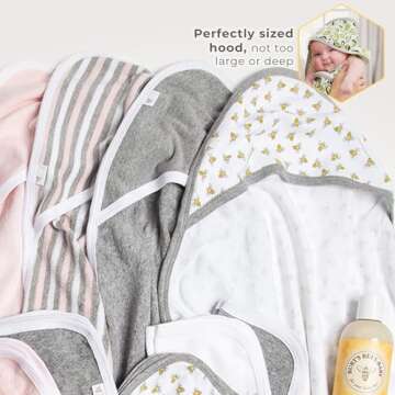 Burts Bees Baby Infant Hooded Towels Avo-Crazy Organic Cotton, Unisex Bath Essentials and Newborn Necessities, Soft Nursery Towel with Hood Set, 2-Pack Size 29 x 29 Inch