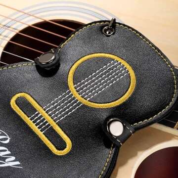 Custom Guitar Picks Holder | Personalized Leather Case