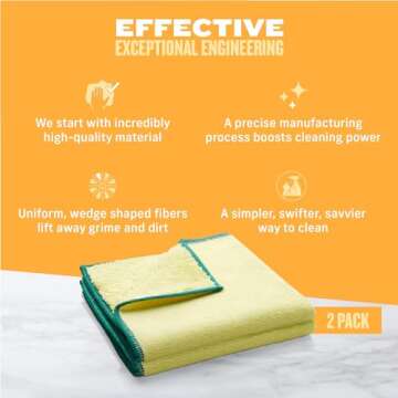 E-Cloth High Performance Dusting Cloth, Reusable Premium Microfiber Cloth for Dusting, 100 Wash Guarantee, 1 Pack