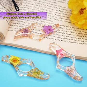 3 Pieces Book Page Holder-Dried Flower Resin Thumb Holder-Handmade Light Weight Opener Bookmarks Reading Accessories for Teachers Lovers