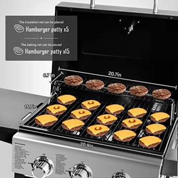 MASTER COOK 3 Burner BBQ Stainless Steel Grill