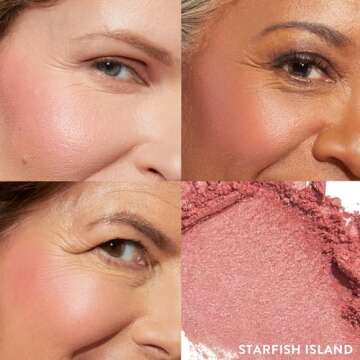 LAURA GELLER NEW YORK Baked Blush-n-Brighten Marbleized Blush for Cheeks - Starfish Island - Natural Finish - Buildable Color