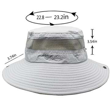 Sun hat UV Cut Outdoor hat Sun Hat for - Gardening/Garden Hat - Wide Brim Summer Cap, Fishing & Beach Travels (Silver)