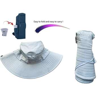 Sun hat UV Cut Outdoor hat Sun Hat for - Gardening/Garden Hat - Wide Brim Summer Cap, Fishing & Beach Travels (Silver)