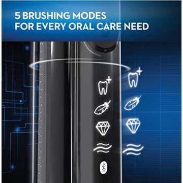 Oral-B 7500 Electric Toothbrush with Replacement Brush Heads and Travel Case, Black