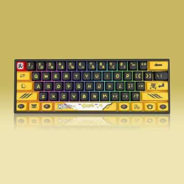 Hkfos M61 Tiger Keyboard Children's Mechanical Keyboard Wired 2.4G Wireless Gaming Keyboard Gateron Yellow Switch, RGB Backlit Ergonomic Keyboard for Windows Mac PC Gamers