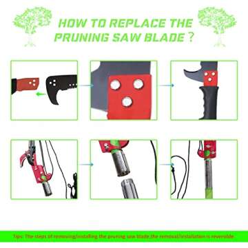 MEFBANT Pole Saw For Tree Trimming 26 Feet Manual Pole Saw,Tree Trimmer, Tree Pole Pruner Manual Branches Gardening Tools,Dual System, With Storage Bag