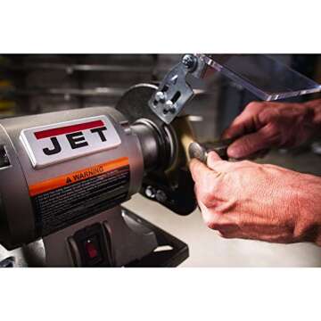 JET 6-Inch Bench Grinder with Wire Wheel, 3450 RPM, 1/2 HP, 1Ph 115V (Model JBG-6W)