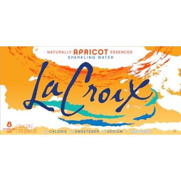 LaCroix Apricot Sparkling Water Pack of 8 - Refreshing & Delicious